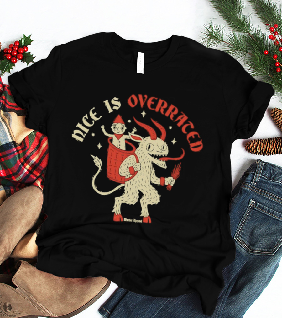 Krampus Nice Is Overrated Festive Holiday Humor With Santa Claus And Demon Imagery T-Shirt
