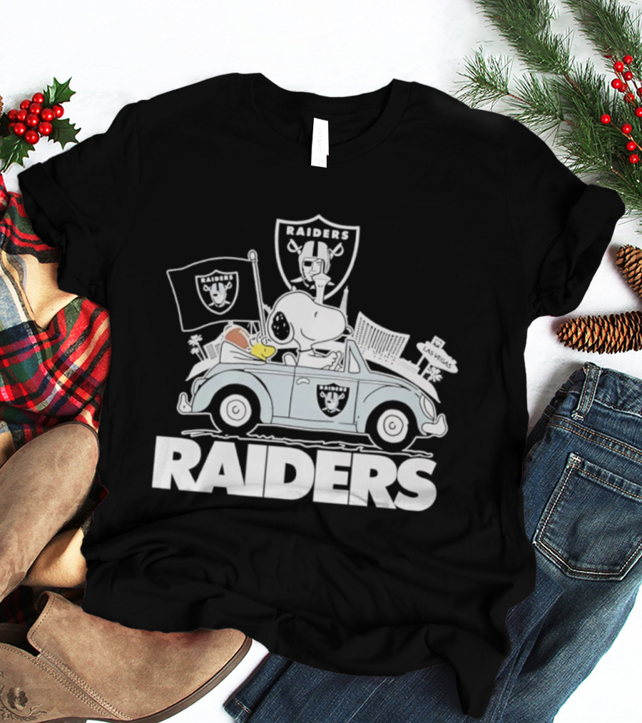 Peanuts Las Vegas Raiders Welcome To The Pound Driving Car Raiders Football Snoopy T-Shirt