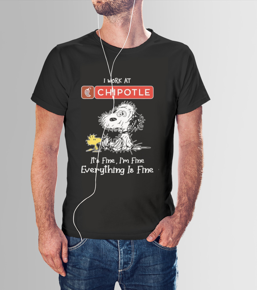 Snoopy Woodstock Chipotle Everything Is Fine T-Shirt