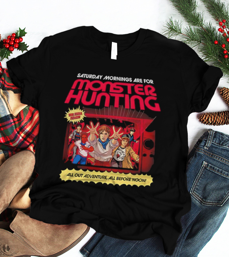 Stranger Things Monster Hunting Retro Adventure Saturday Mornings T-Shirt