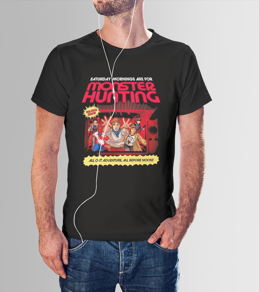Stranger Things Monster Hunting Retro Adventure Saturday Mornings T-Shirt