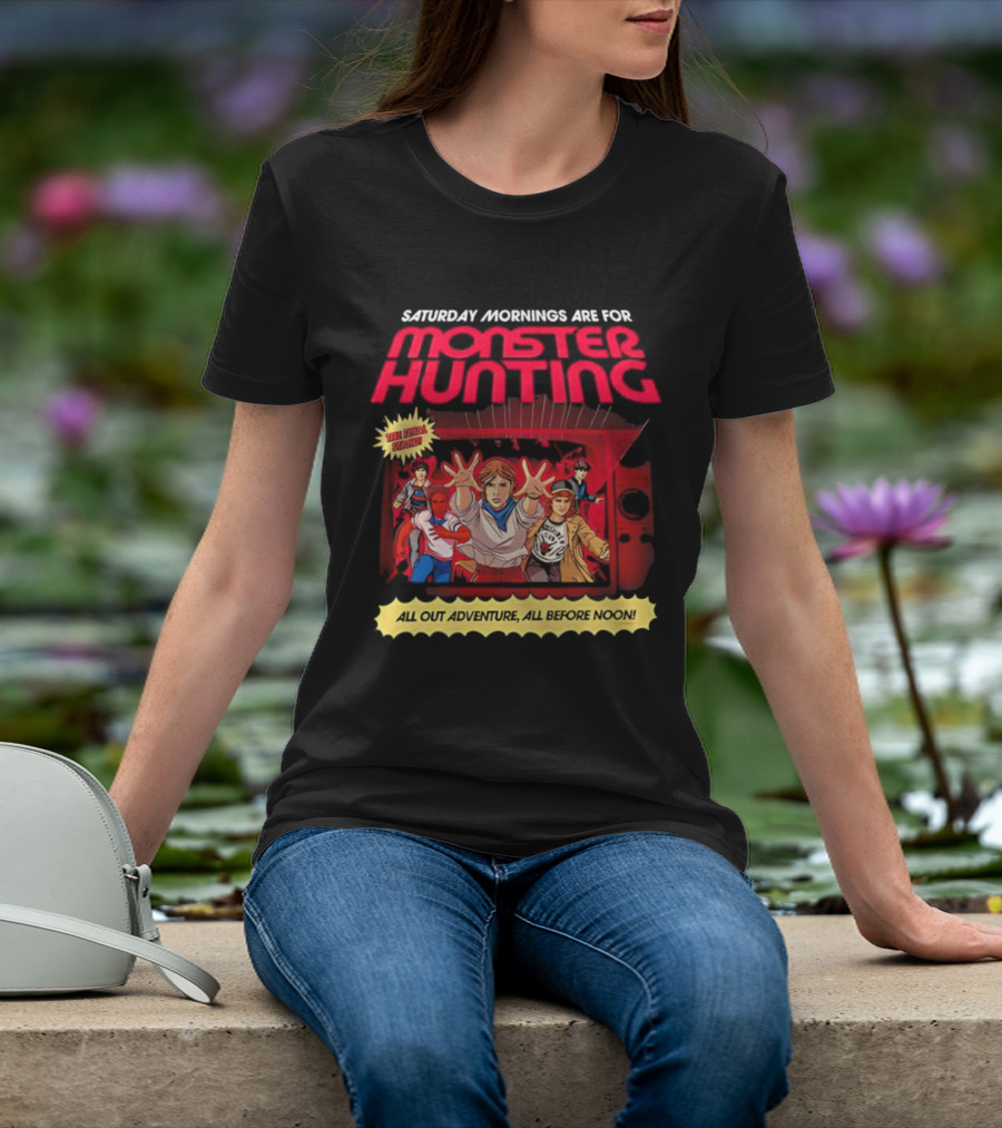 Stranger Things Monster Hunting Retro Adventure Saturday Mornings T-Shirt