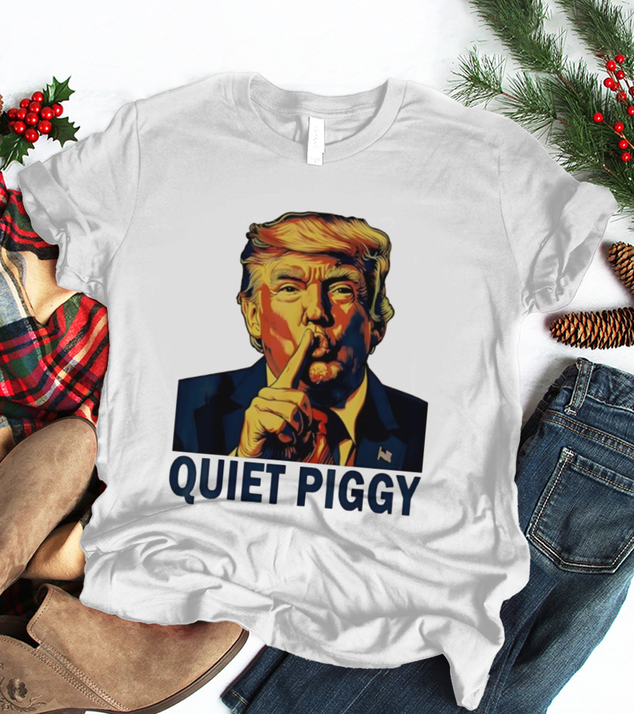 QUIET PIGGY Shushing Gesture T-Shirt