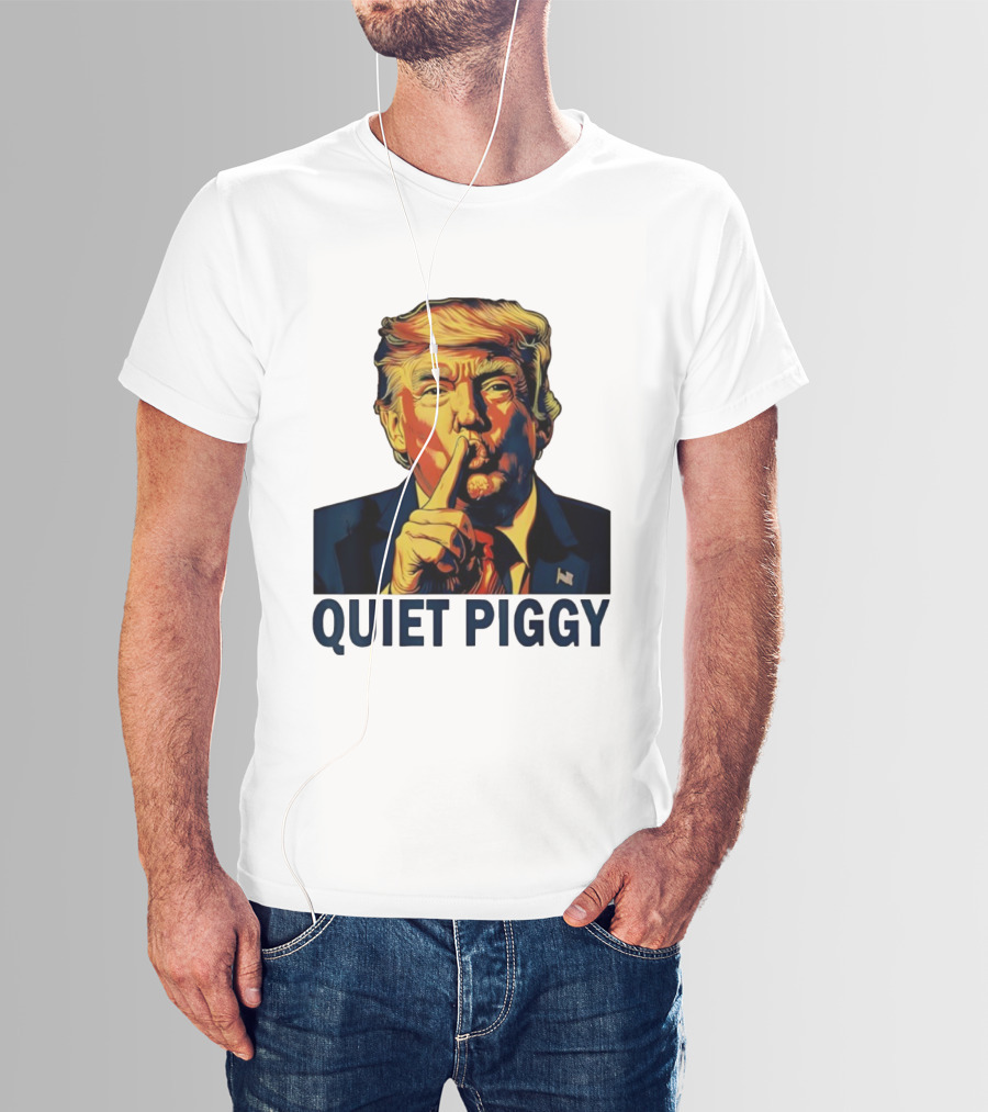 QUIET PIGGY Shushing Gesture T-Shirt