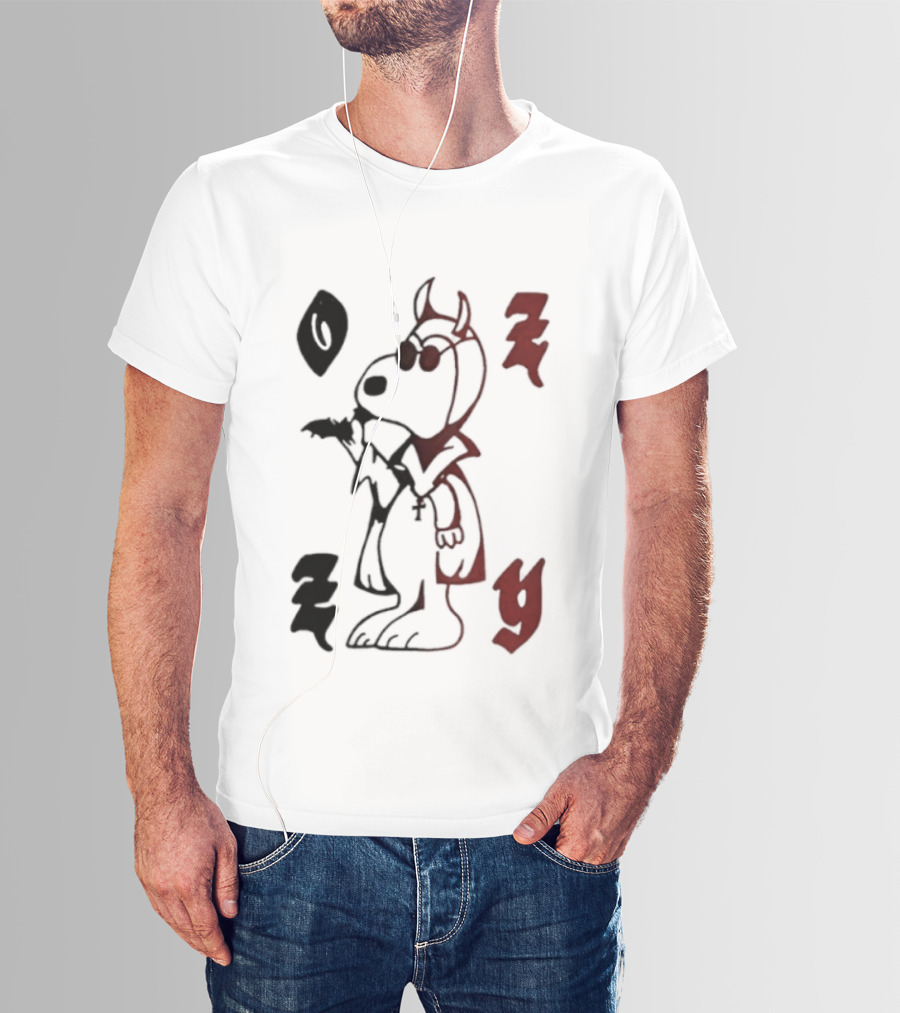 Ozzy Snoopy Devil Dog Gradient Art T-Shirt