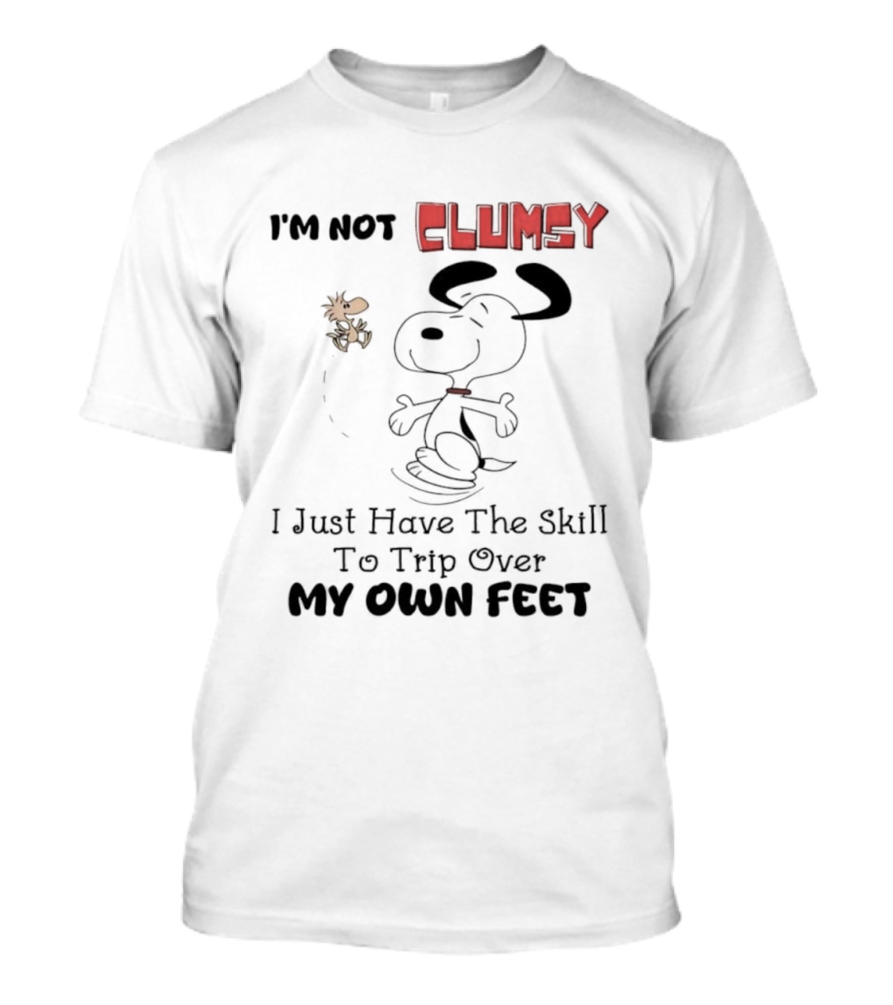 Snoopy Woodstock Not Clumsy Just Skilled At Tripping Over My Own Feet T-Shirt