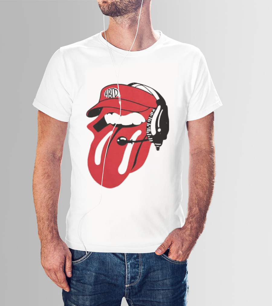 Red Hat Tongue Out Georgia Football Headset T-Shirt