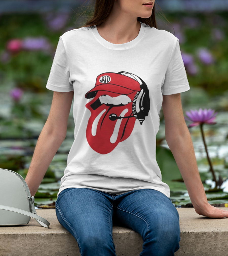 Red Hat Tongue Out Georgia Football Headset T-Shirt