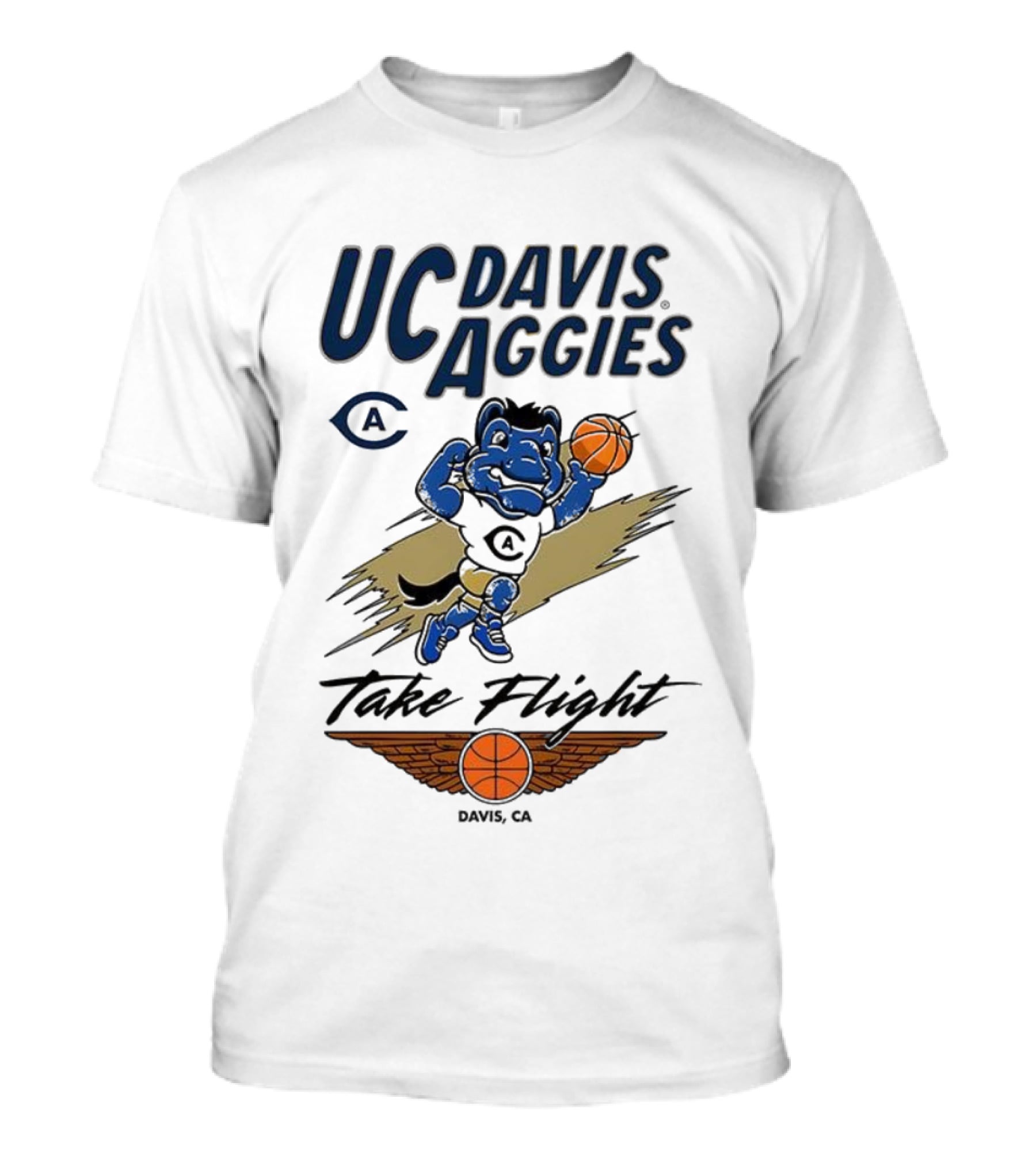 UC Davis Aggies Basketball Mascot Take Flight Davis CA T-Shirt