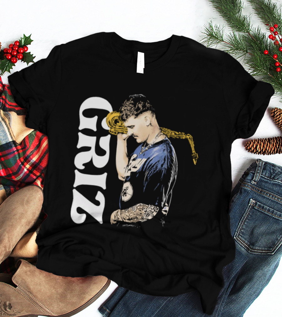 GRiZ Saxophone Player Portrait With Text T-Shirt