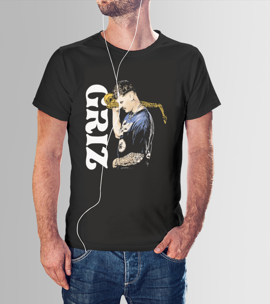 GRiZ Saxophone Player Portrait With Text T-Shirt