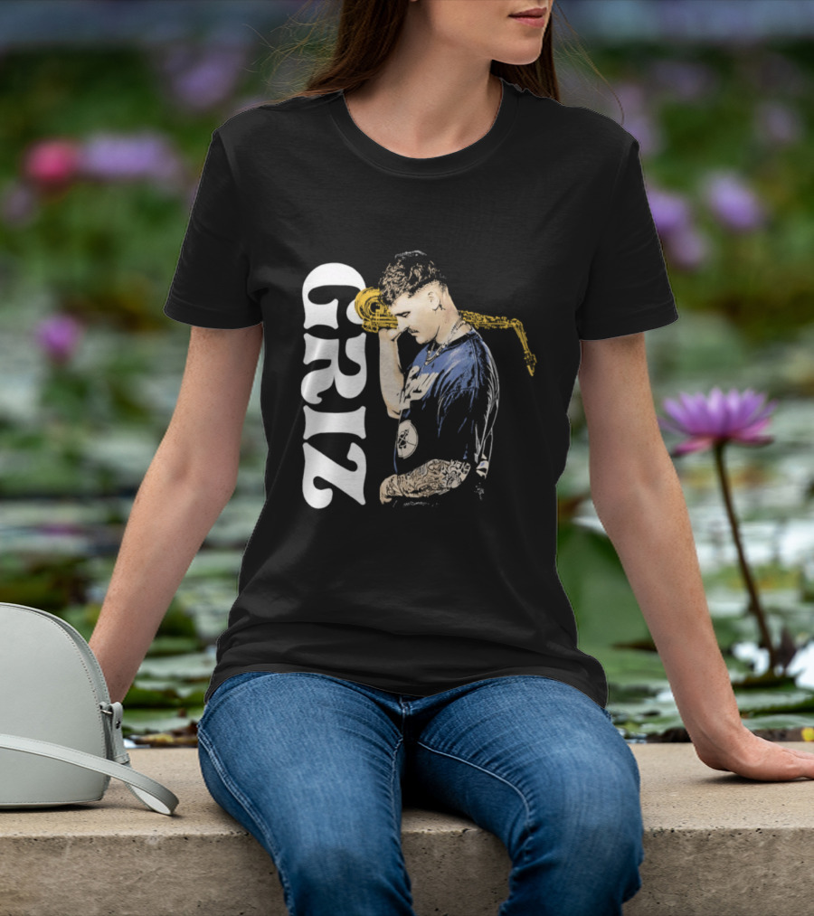 GRiZ Saxophone Player Portrait With Text T-Shirt