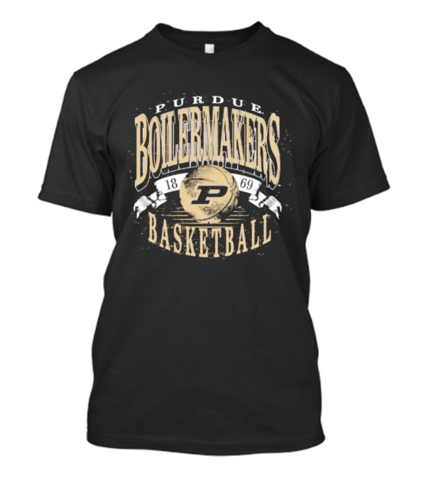 Purdue Boilermakers Basketball P Logo Vintage Style T-Shirt