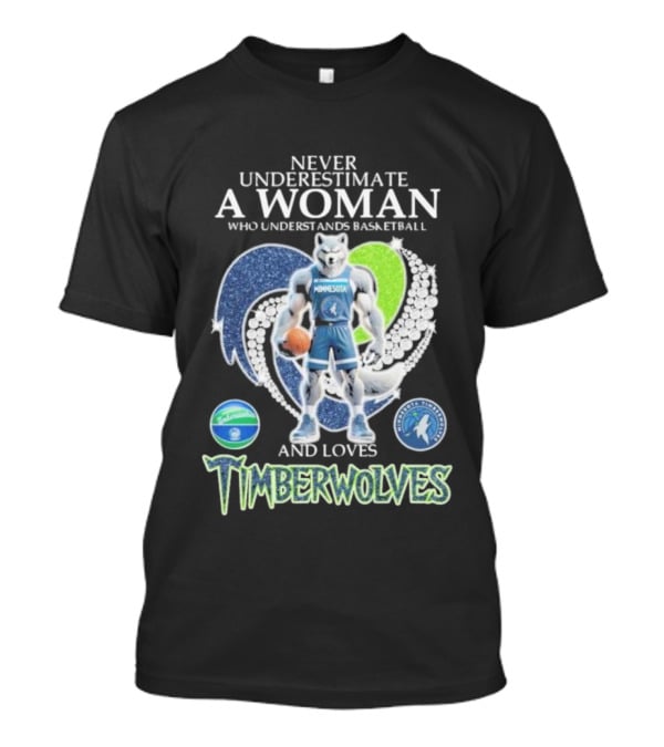 Never Underestimate A Woman Who Understands Basketball And Loves Minnesota Timberwolves T-Shirt