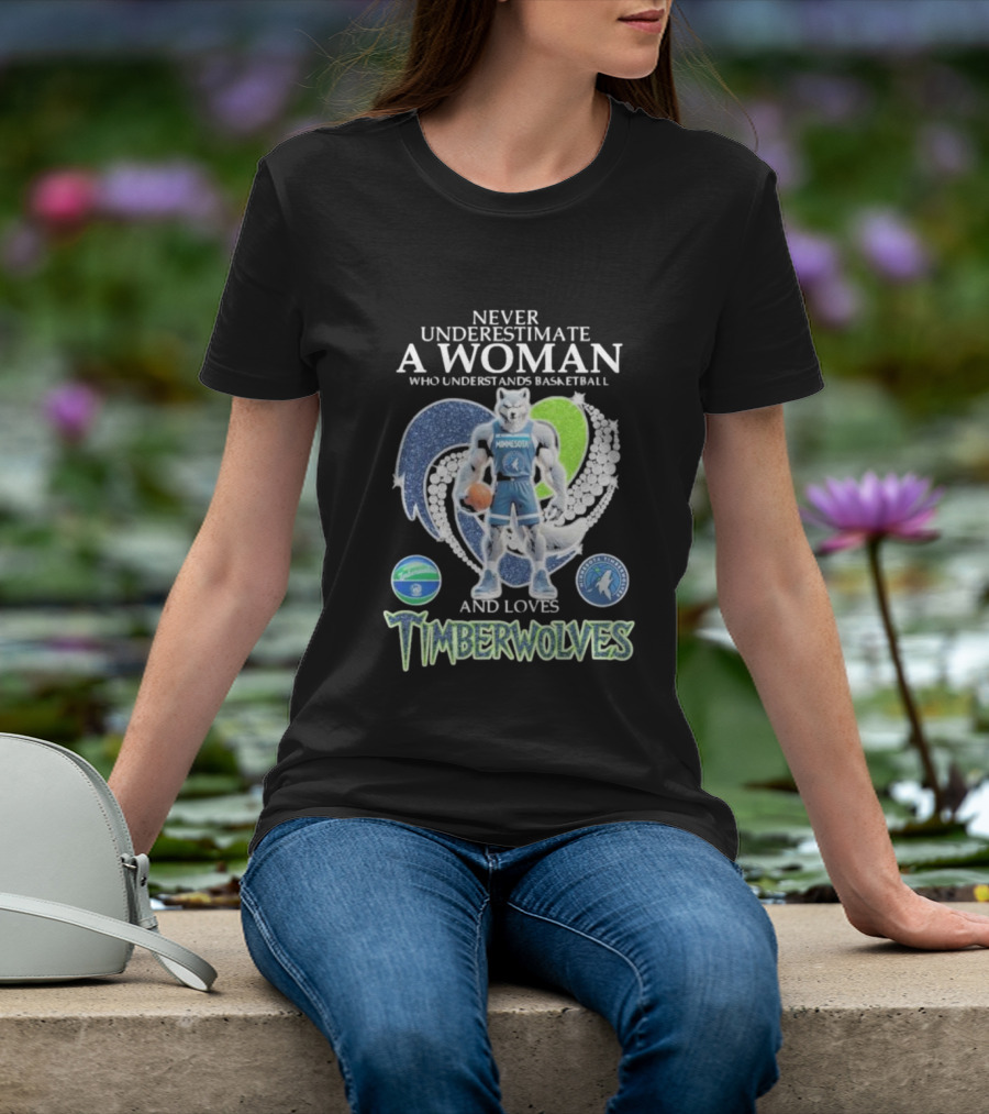 Never Underestimate A Woman Who Understands Basketball And Loves Minnesota Timberwolves T-Shirt