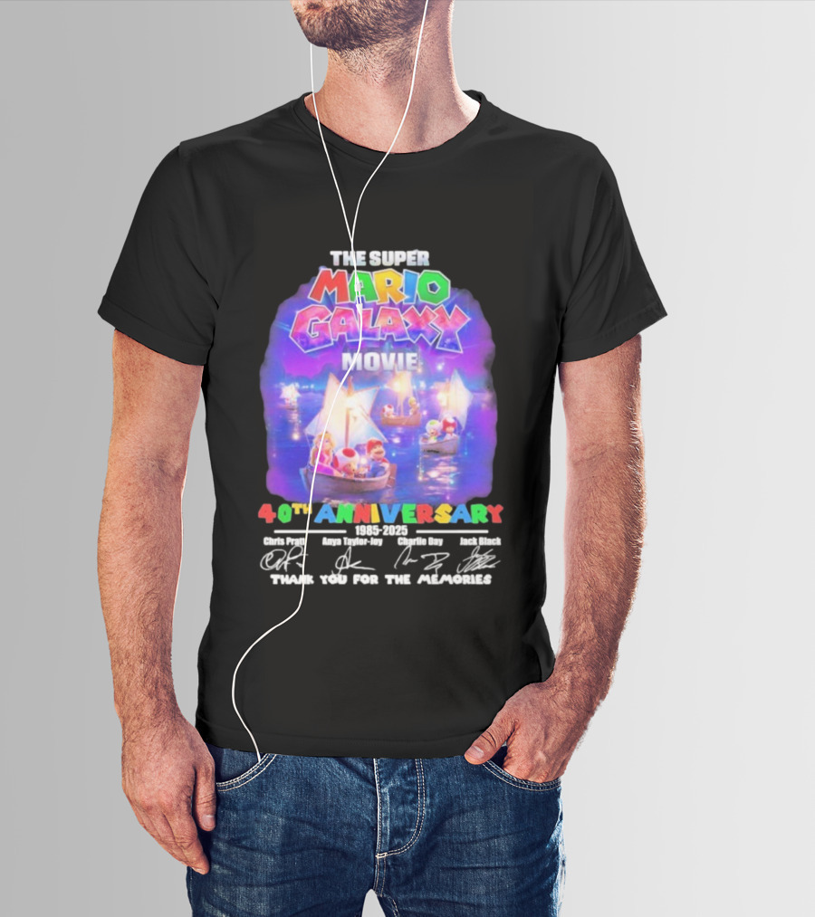 The Super Mario Galaxy Movie 40th Anniversary 1985-2025 Thank You For The Memories T-Shirt
