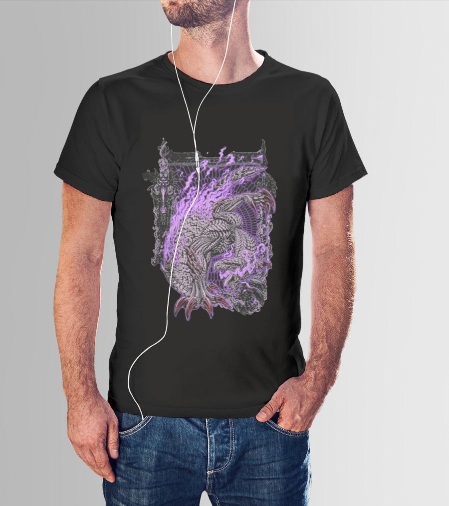 Monster Hunter Wilds Gore Magala Purple Flames Energy T-Shirt