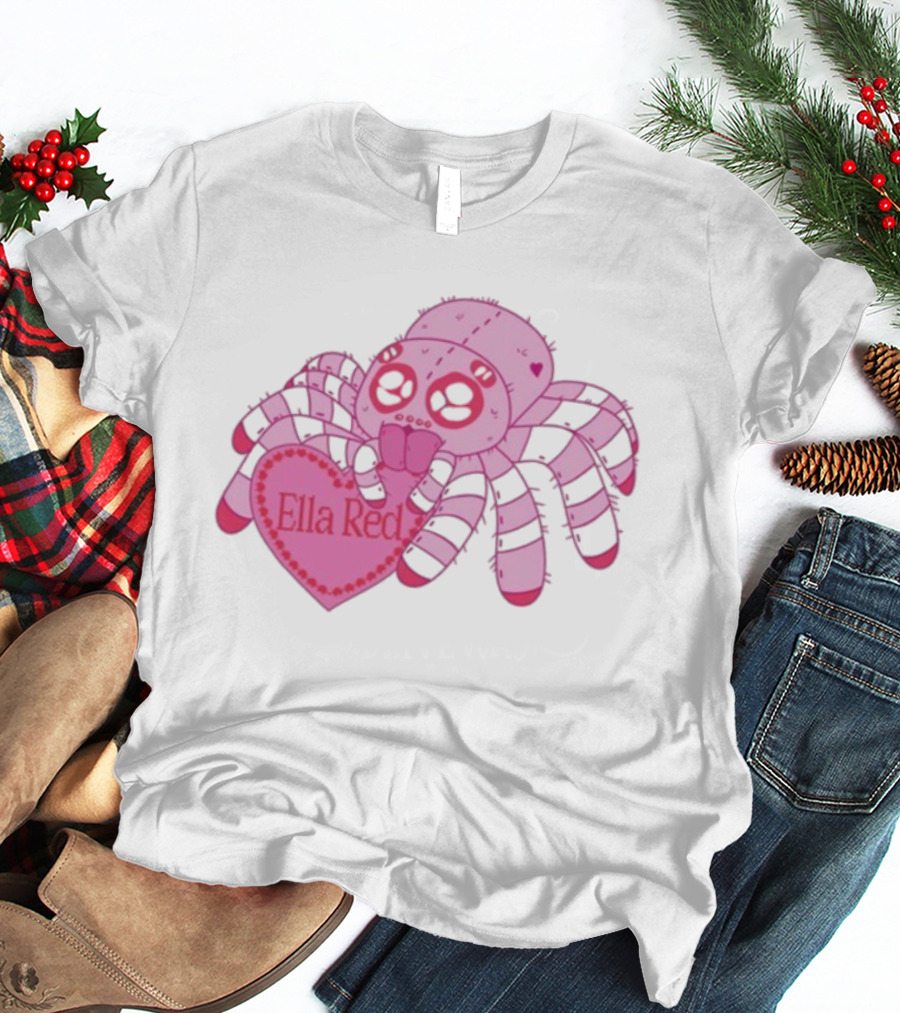 Ella Red Spider Pink Heart Cuteness T-Shirt
