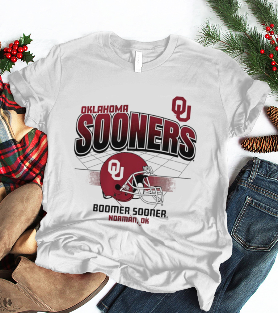 Oklahoma Sooners Football Boomer Sooner Norman OK Helmet OU T-Shirt