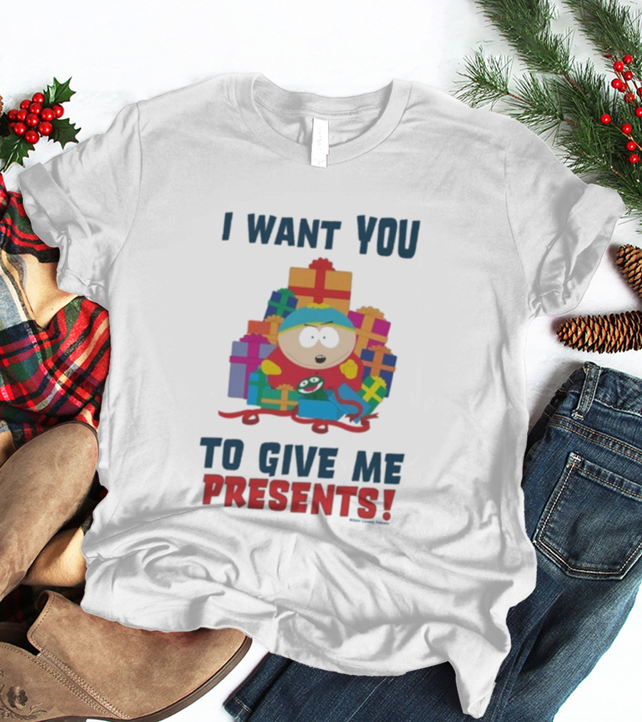 South Park Cartman Christmas I Want You To Give Me Presents T-Shirt