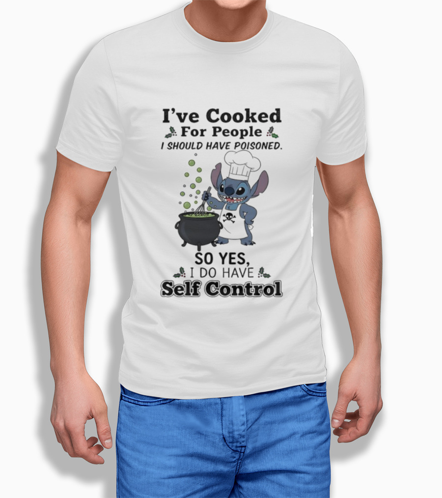 I've Cooked For People I Should Have Poisoned Self Control Stitch Cooking Humor T-Shirt