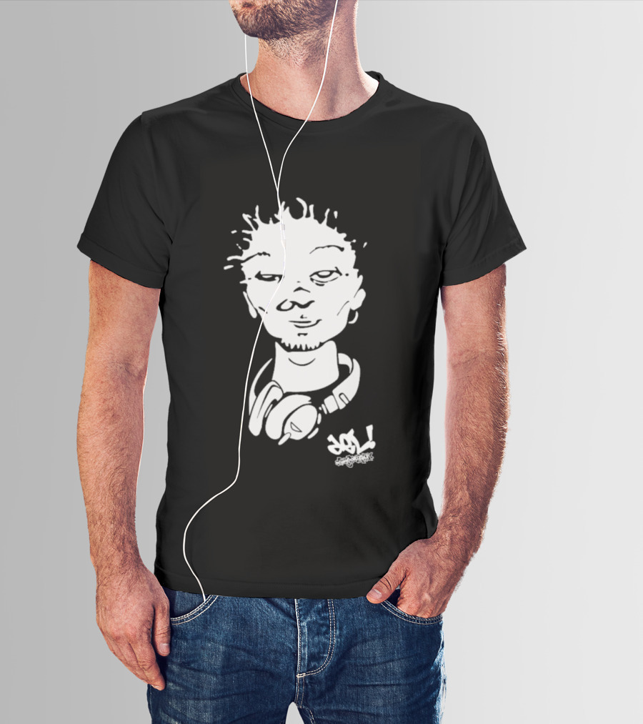 Del Face Headphones Graffiti Art T-Shirt