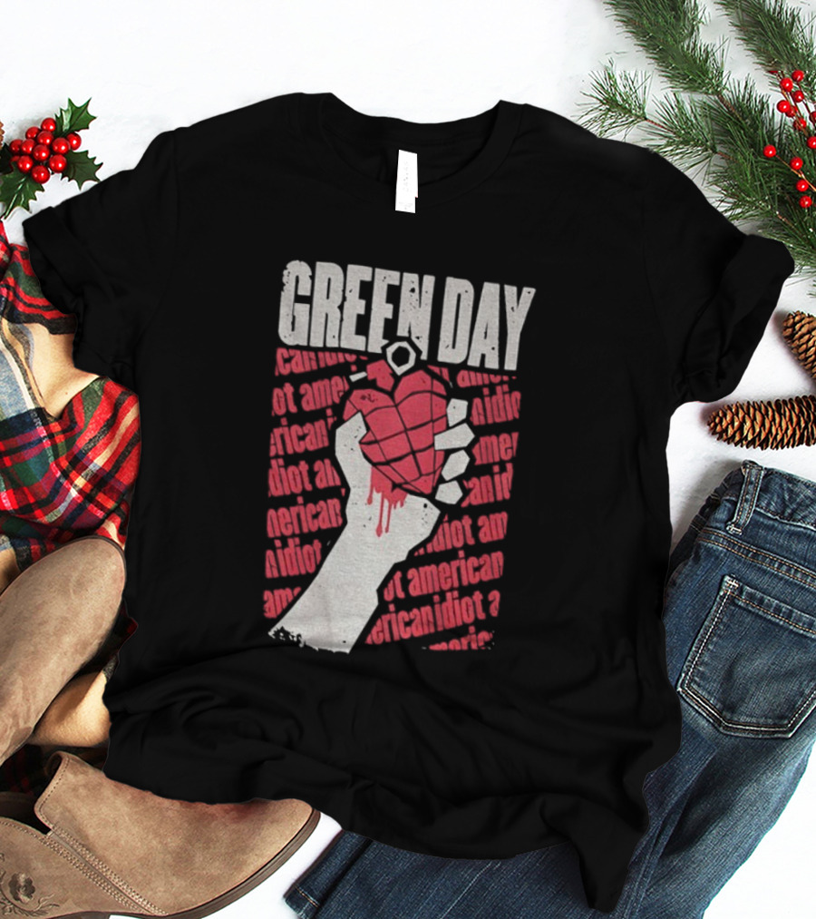Green Day American Idiot Heart Hand Grenade T-Shirt