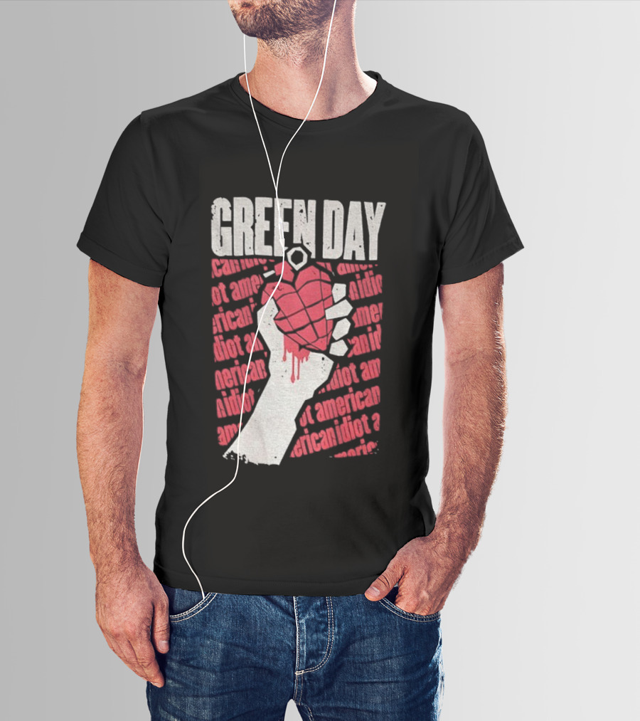Green Day American Idiot Heart Hand Grenade T-Shirt