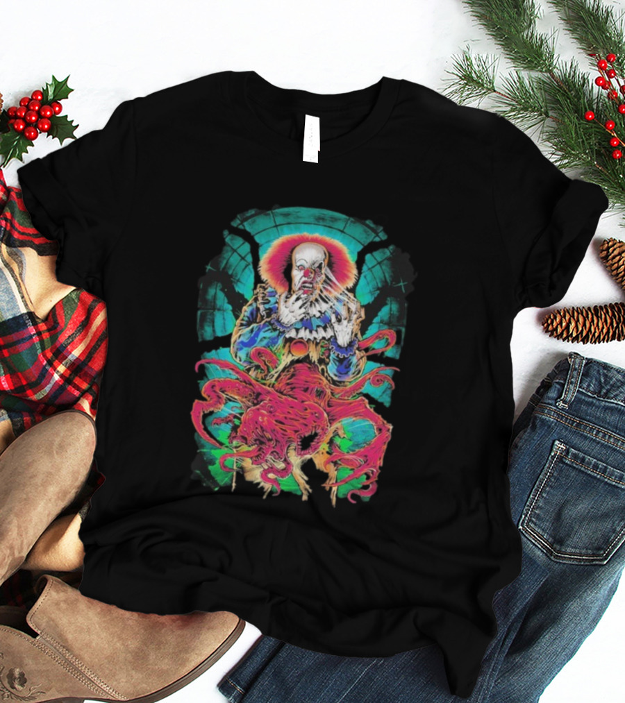 World Eater Clown Cosmic Horror Tentacles Illustration T-Shirt