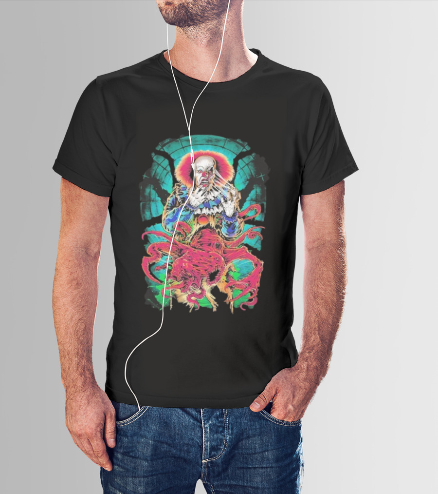 World Eater Clown Cosmic Horror Tentacles Illustration T-Shirt