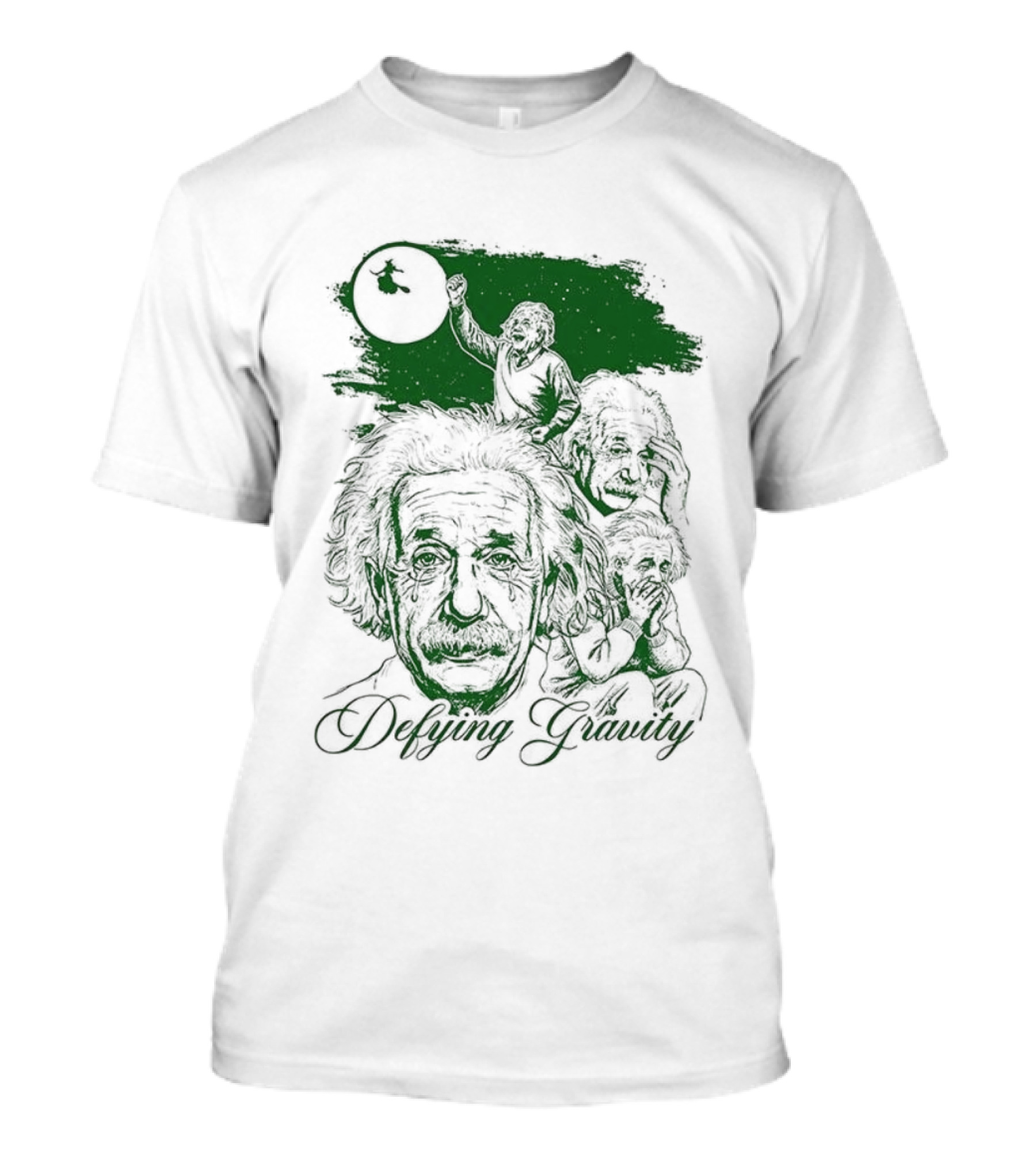 Defying Gravity Einstein Sketch Face With Gravity Concept T-Shirt