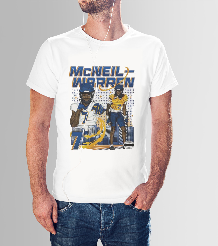 McNeil-Warren Toledo Rockets Football Number 7 Cartoon Urban Style T-Shirt