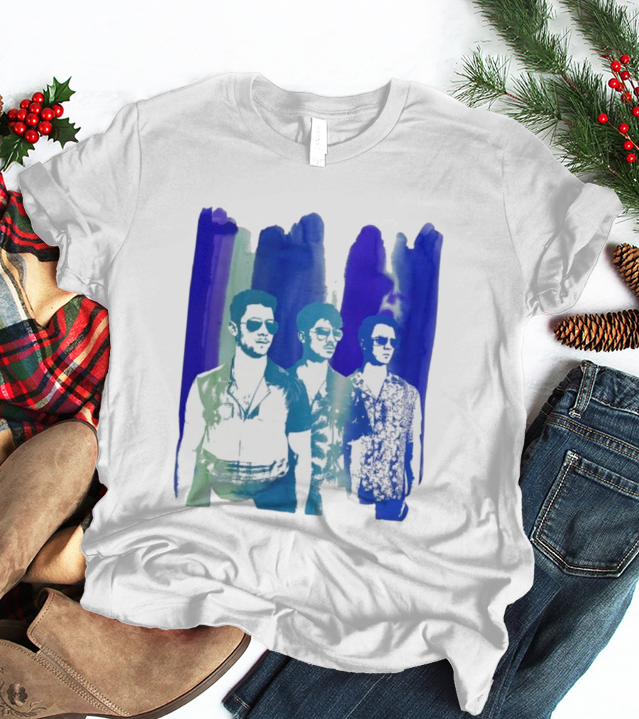 Jonas Brothers Cool Watercolor Style Portrait With Sunglasses T-Shirt