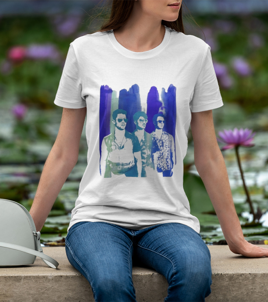 Jonas Brothers Cool Watercolor Style Portrait With Sunglasses T-Shirt