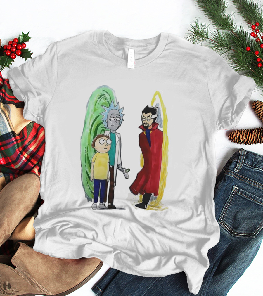 Rick And Morty Doctor Strange Portal Crossover T-Shirt