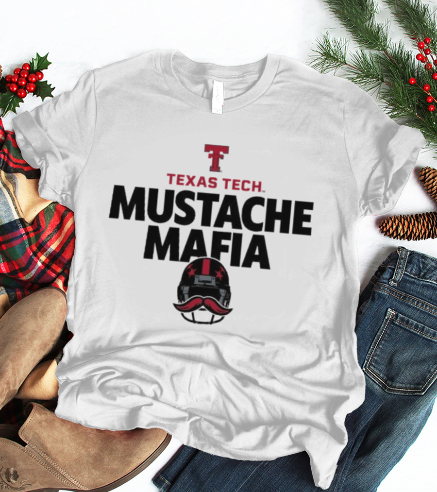 Texas Tech Red Raiders Mustache Mafia Helmet Star Design T-Shirt