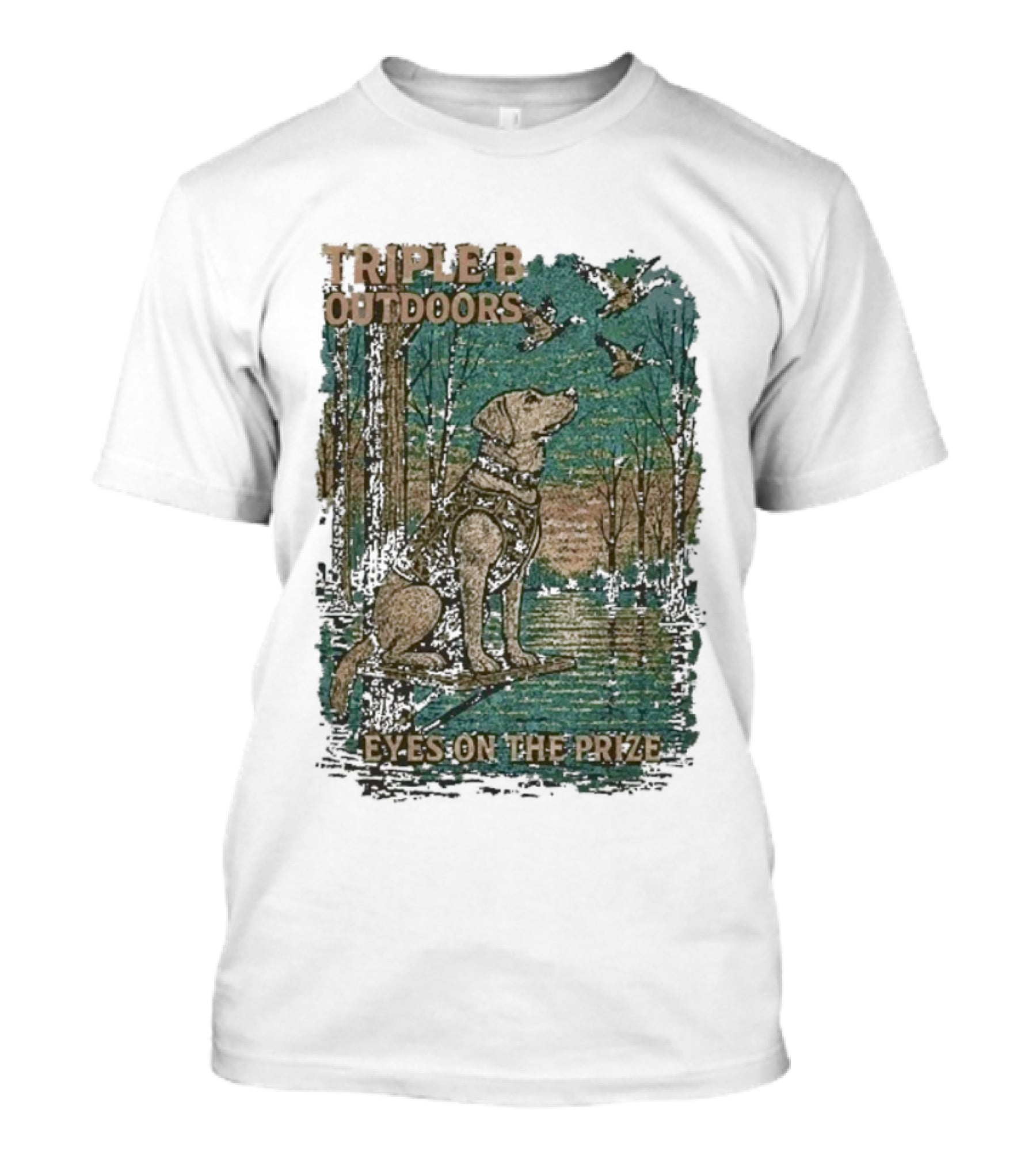 Triple B Outdoors Eyes On The Prize Dog Hunting Scene T-Shirt