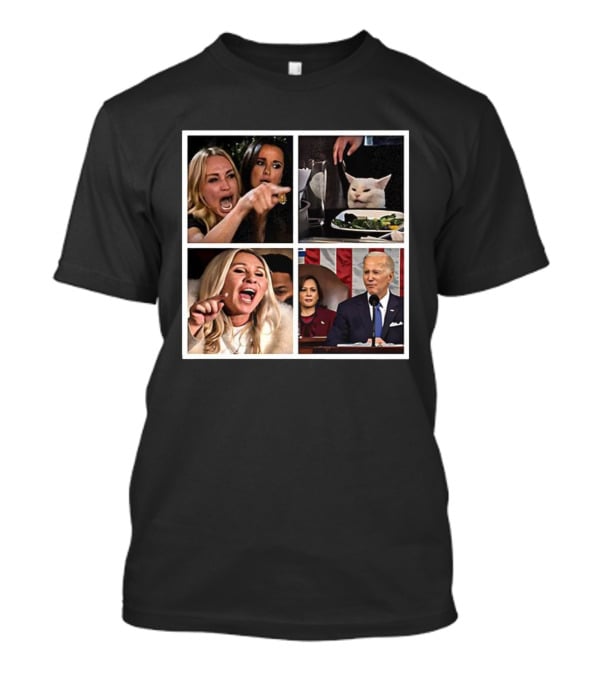 Marjorie Taylor Greene Yelling Biden Meme Smudge Cat Reacts Biden Speech T-Shirt
