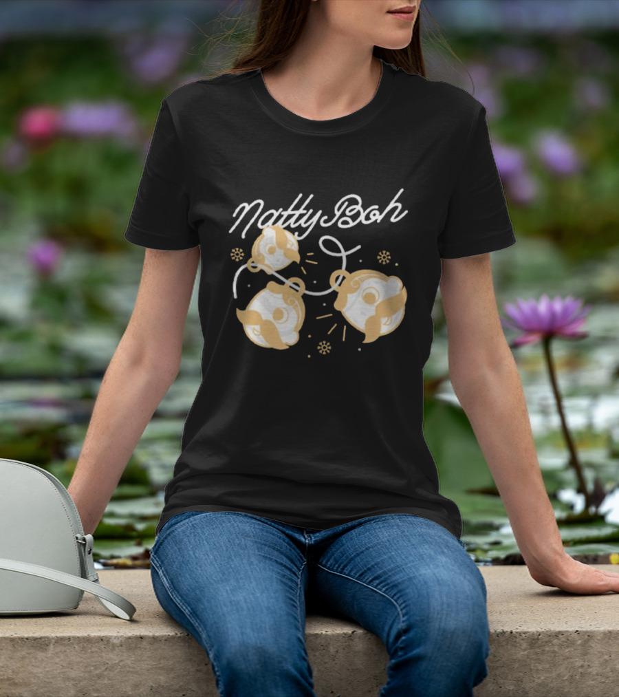 Natty Boh Holiday Merry Christmas Ornaments Snowflakes T-Shirt