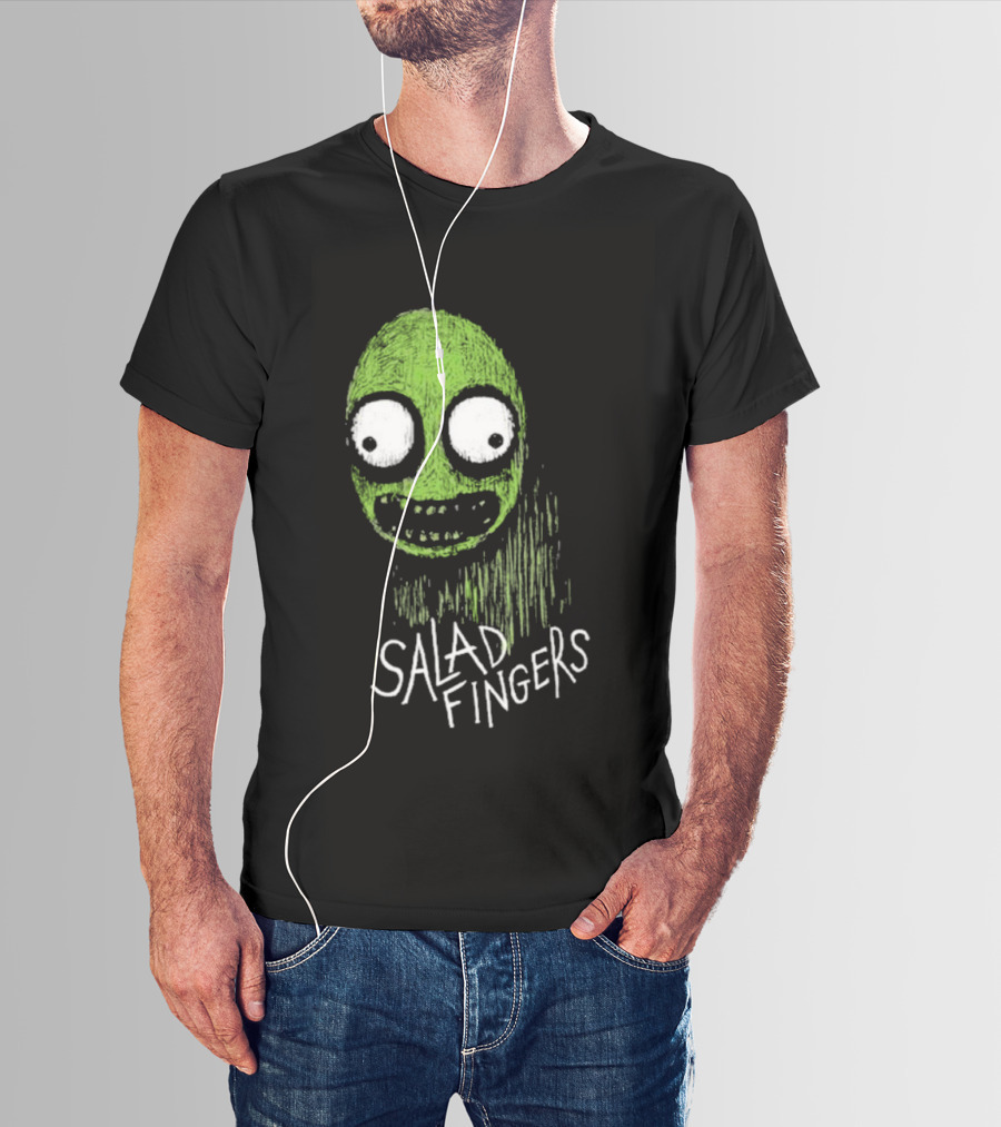 Salad Fingers Green Face Horror Aesthetic T-Shirt