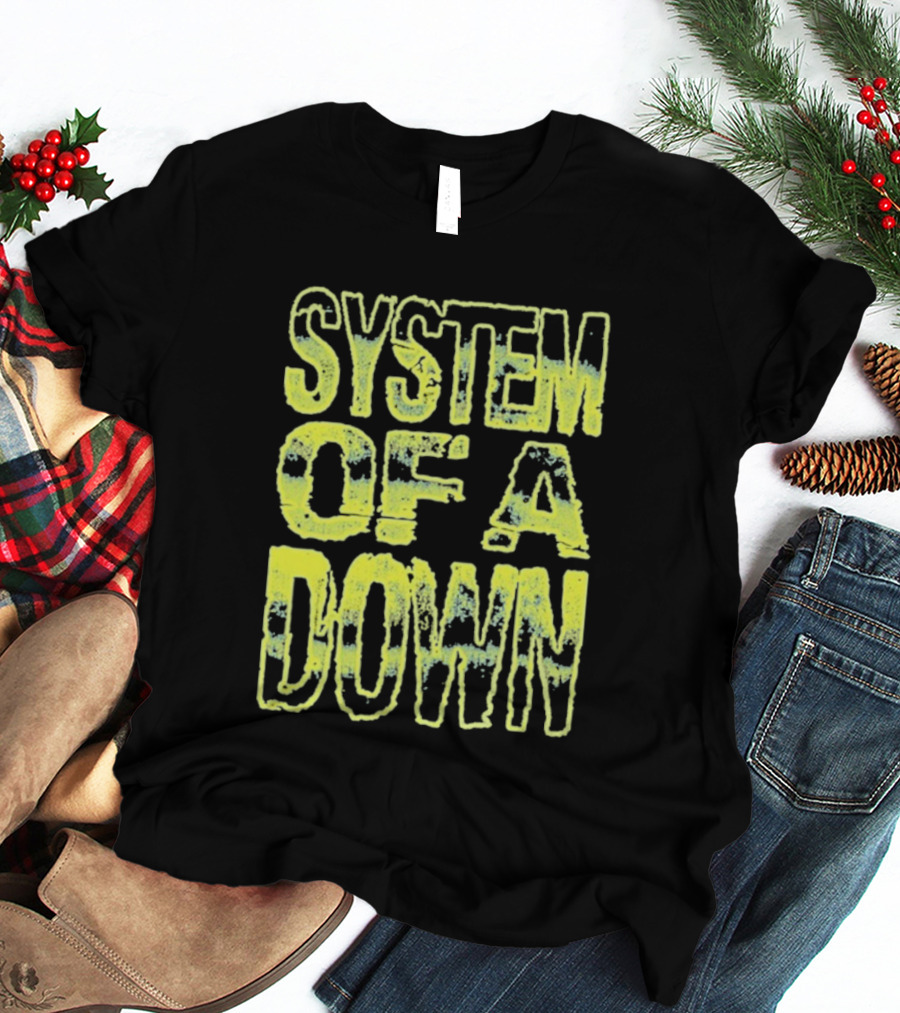 System Of A Down Gradient Stack Yellow Tie Dye Effect T-Shirt