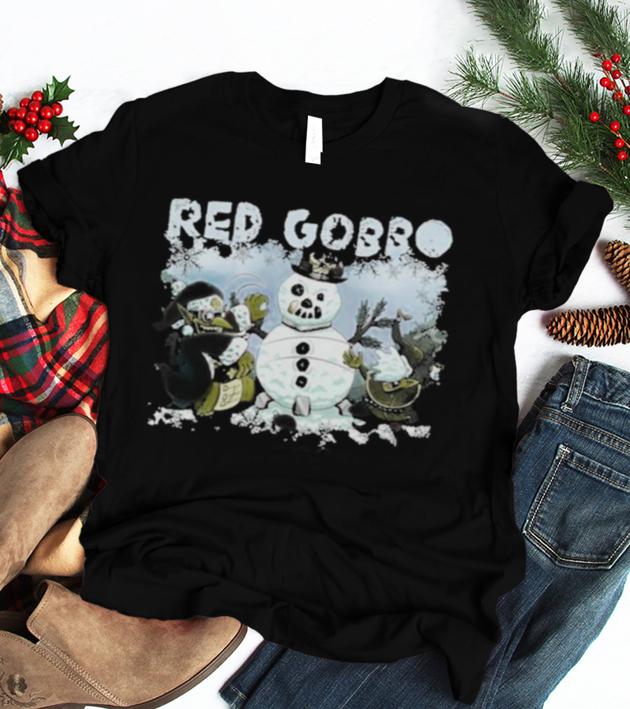 Warhammer Red Gobbo Merry Grotmas Christmas Snowman Festive Fantasy Grot Holiday T-Shirt