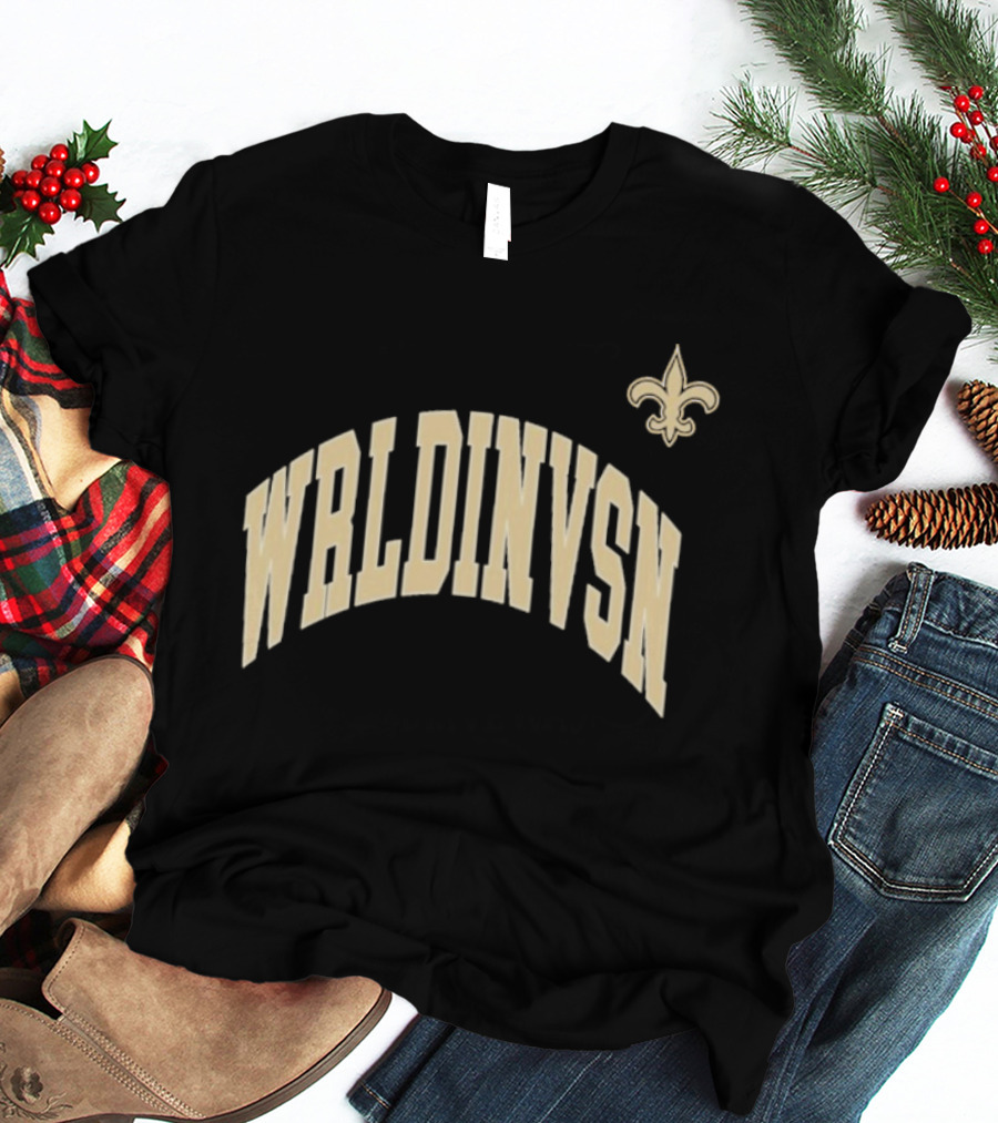 WRLDINVSN New Orleans Saints Fleur-de-Lis Collaboration T-Shirt