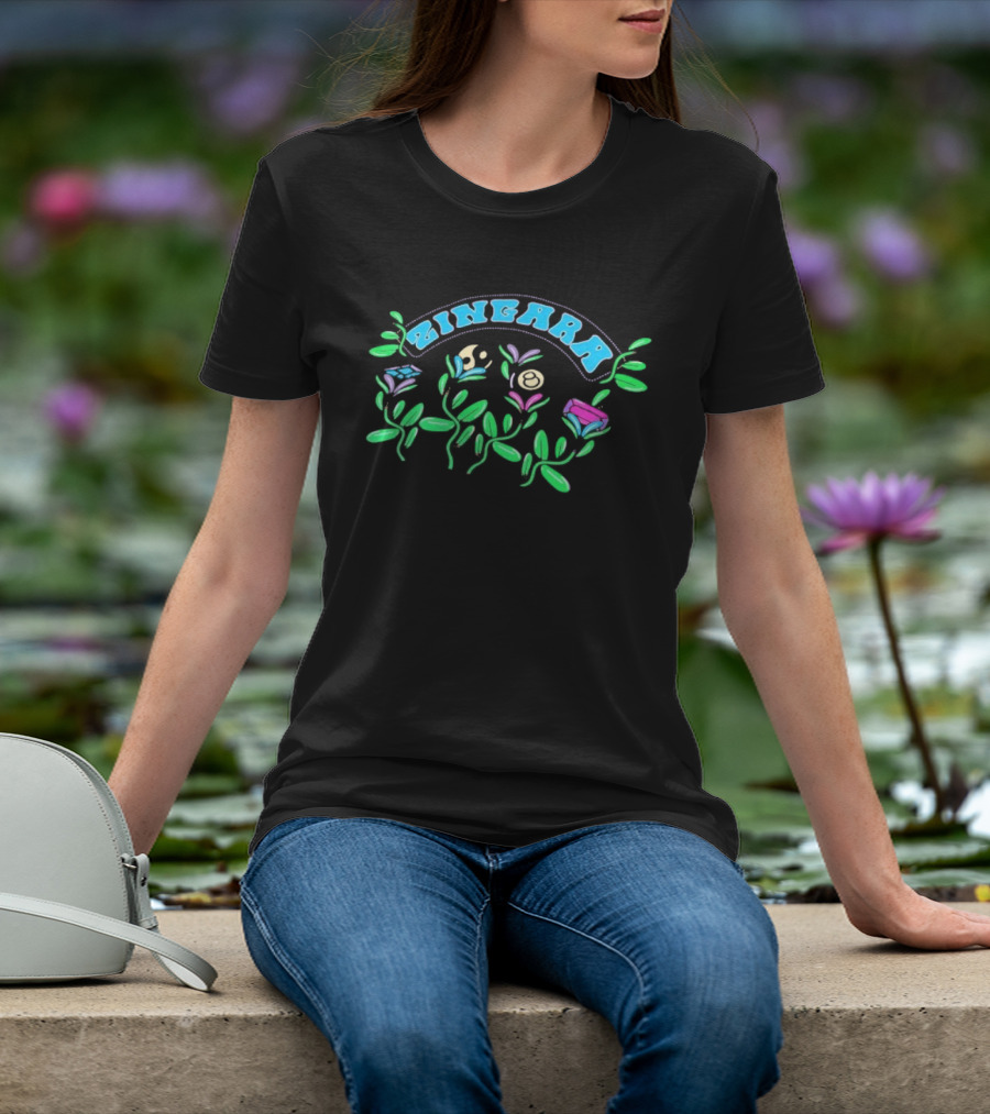 Zingara Garden Moon And Flowers Vines T-Shirt
