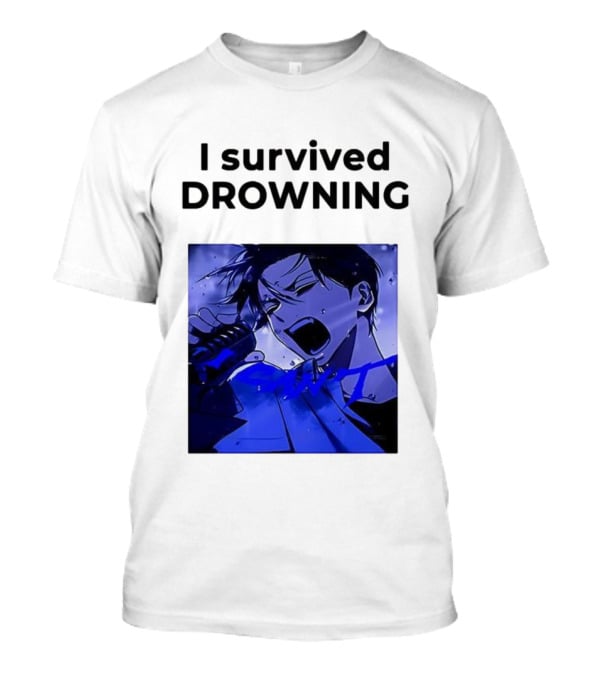 I Survived Drowning Akamu Na Ko Anime Character Blue Art T-Shirt