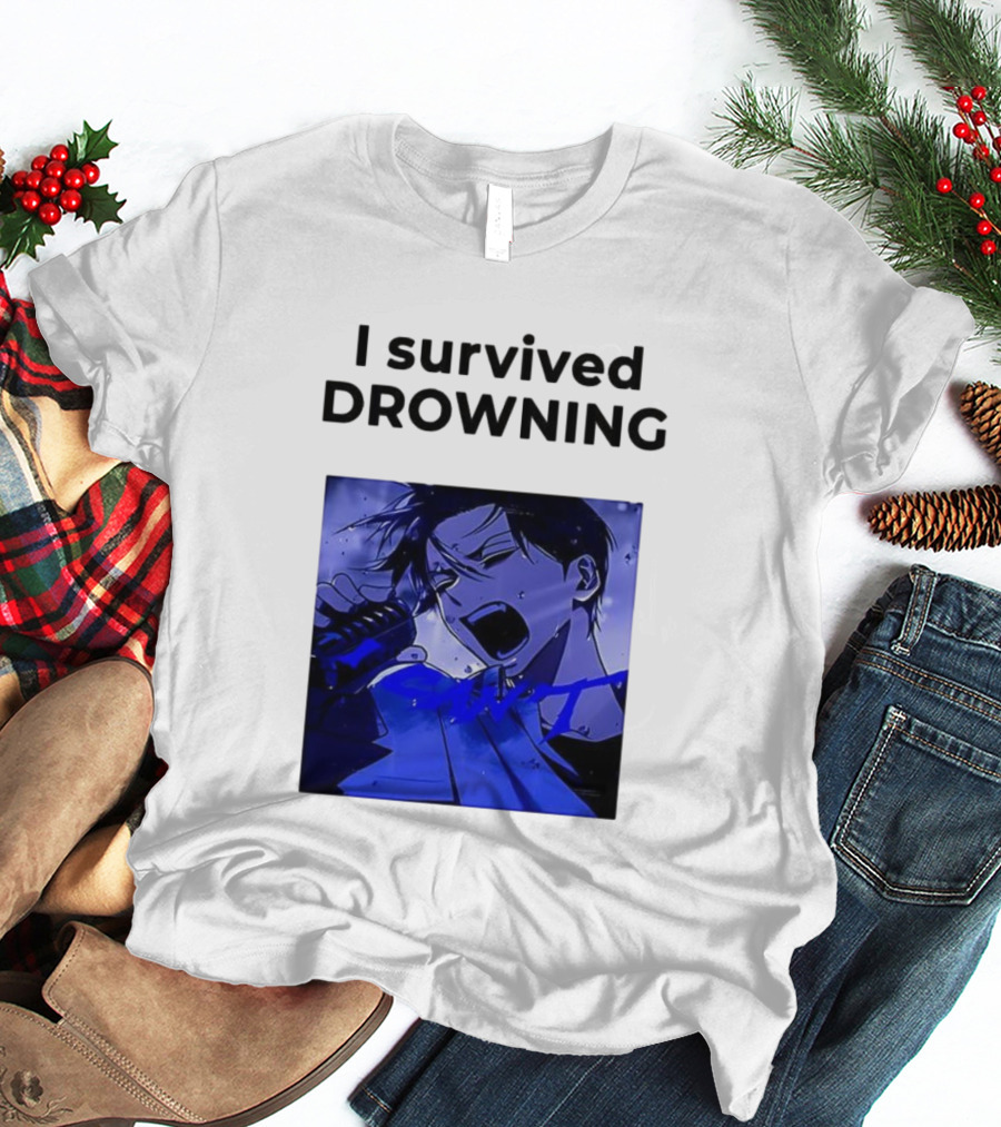 I Survived Drowning Akamu Na Ko Anime Character Blue Art T-Shirt