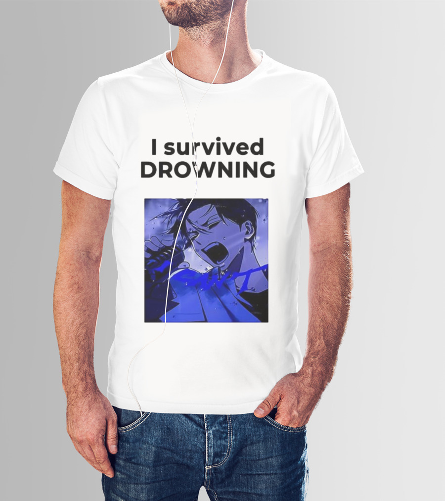 I Survived Drowning Akamu Na Ko Anime Character Blue Art T-Shirt