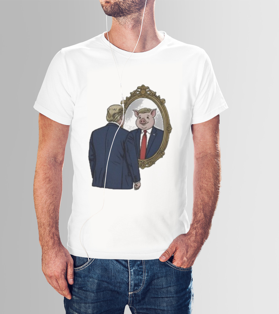 Jb Pritzker Quiet Piggy Trump Mirror Reflection T-Shirt