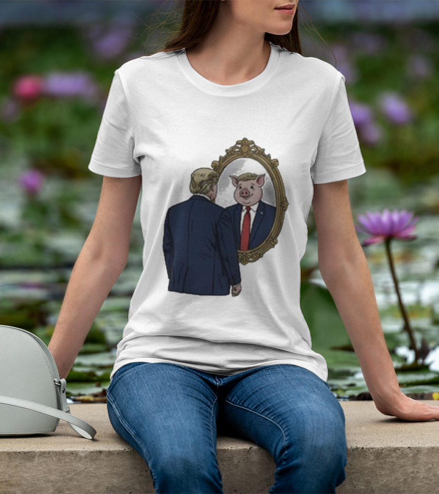 Jb Pritzker Quiet Piggy Trump Mirror Reflection T-Shirt