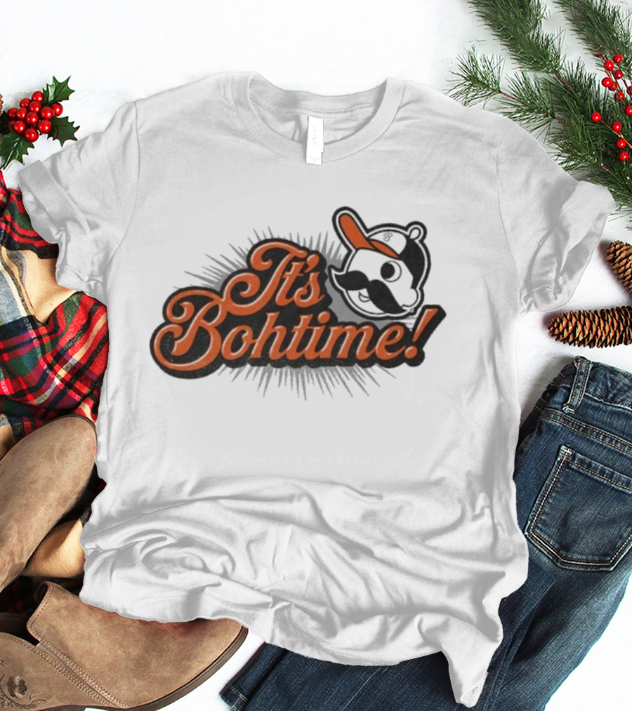 National Bohemian It's Bohtime Iconic Mustache Logo Vintage Style T-Shirt